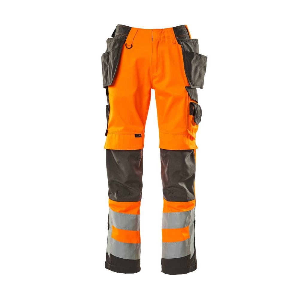Pantaloni MASCOT® Wigan da artigiano, arancione ad alta visibilità/antracite scuro