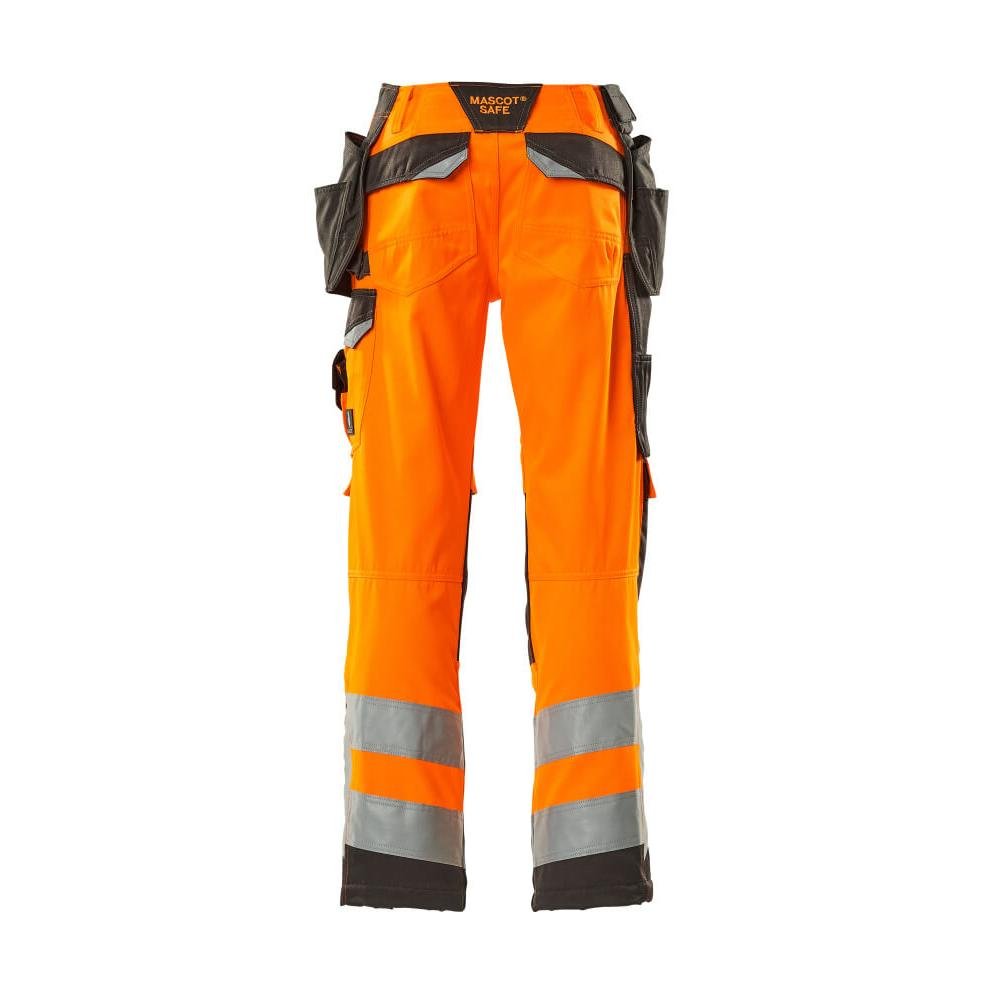 Pantaloni MASCOT® Wigan da artigiano, arancione ad alta visibilità/antracite scuro
