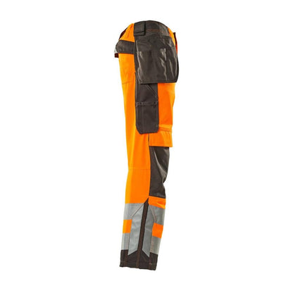 Pantaloni MASCOT® Wigan da artigiano, arancione ad alta visibilità/antracite scuro