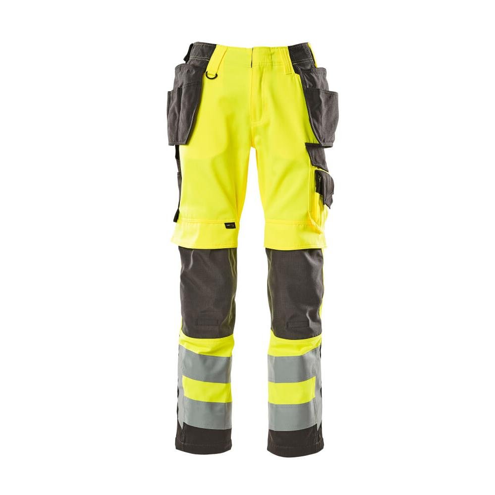 Pantaloni MASCOT® Wigan da artigiano, giallo ad alta visibilità/antracite scuro