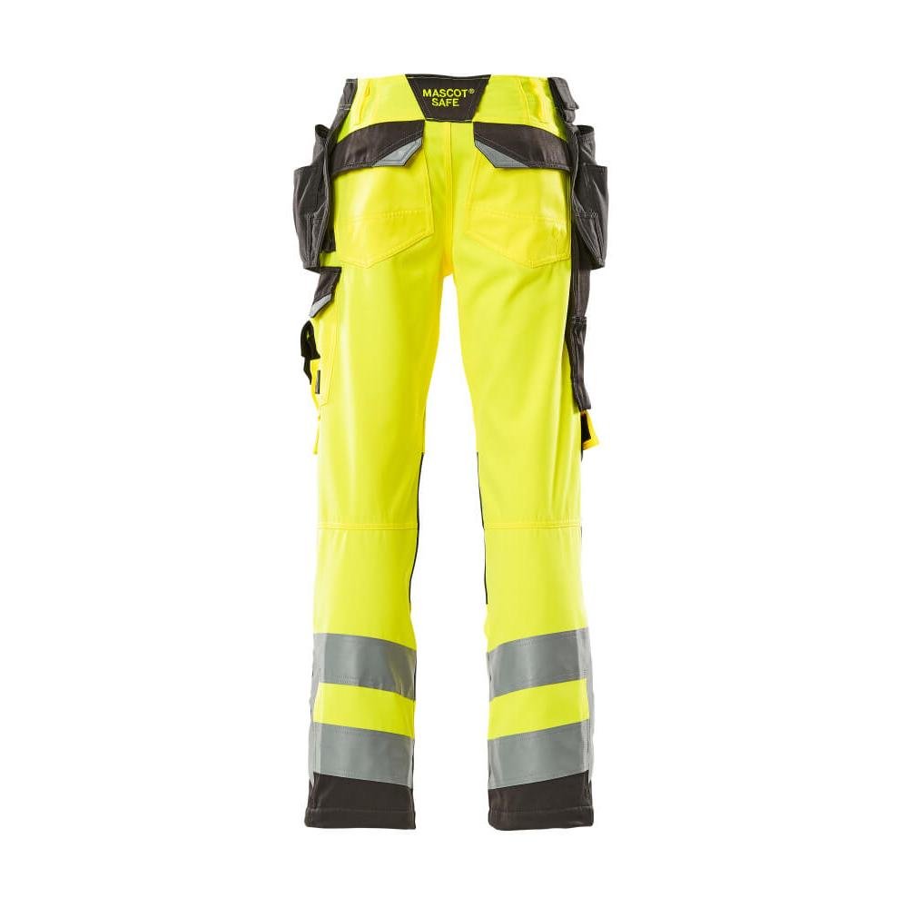 Pantaloni MASCOT® Wigan da artigiano, giallo ad alta visibilità/antracite scuro
