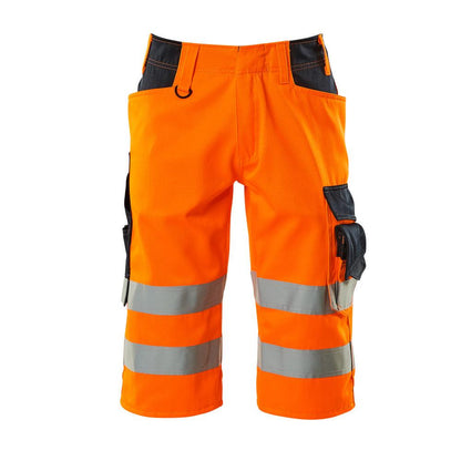 Pantaloni a tre quarti MASCOT® Luton, alta visibilità arancione/nero-blu