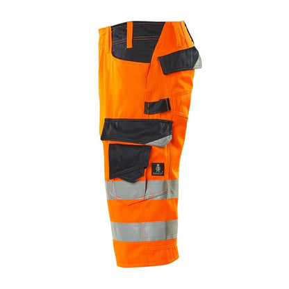 Pantaloni a tre quarti MASCOT® Luton, alta visibilità arancione/nero-blu