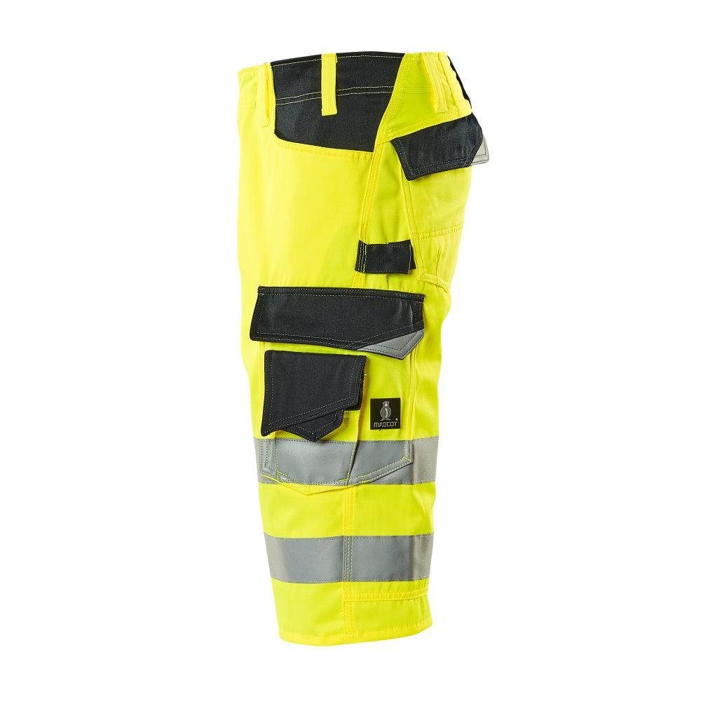 Pantaloni a tre quarti MASCOT® Luton, giallo alta visibilità/nero-blu
