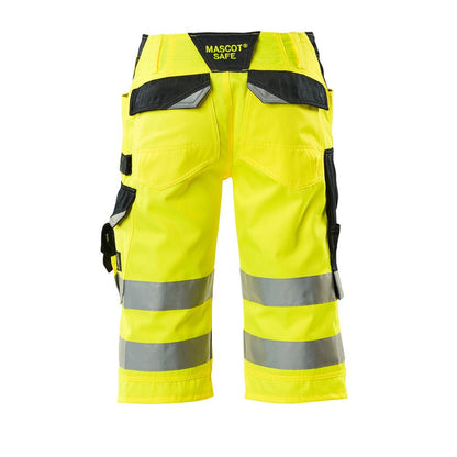 Pantaloni a tre quarti MASCOT® Luton, giallo alta visibilità/nero-blu