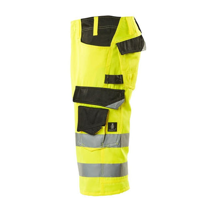 Pantaloni a tre quarti MASCOT® Luton, giallo/nero ad alta visibilità