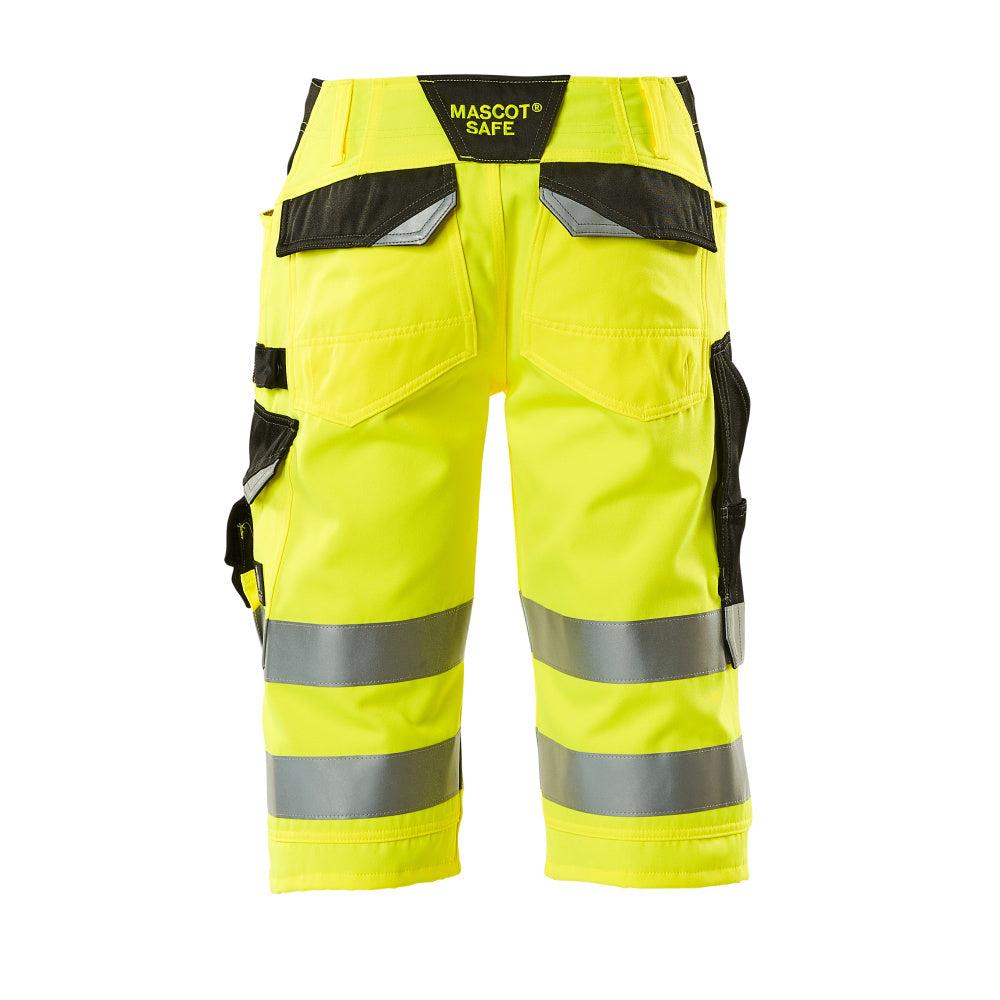 Pantaloni a tre quarti MASCOT® Luton, giallo/nero ad alta visibilità