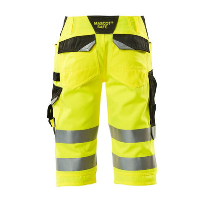 Pantaloni a tre quarti MASCOT® Luton, giallo/nero ad alta visibilità
