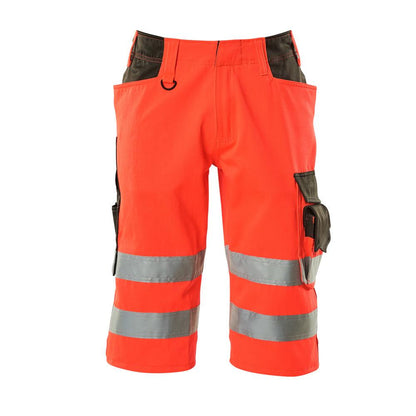 Pantaloni a tre quarti MASCOT® Luton, rosso alta visibilità/antracite scuro