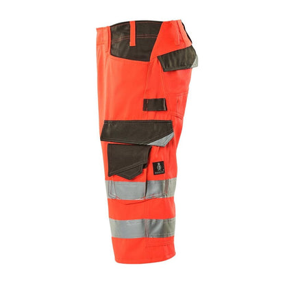Pantaloni a tre quarti MASCOT® Luton, rosso alta visibilità/antracite scuro