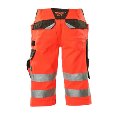 Pantaloni a tre quarti MASCOT® Luton, rosso alta visibilità/antracite scuro