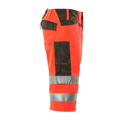 Pantaloni a tre quarti MASCOT® Luton, rosso alta visibilità/antracite scuro