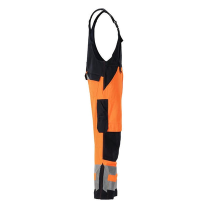 Salopette MASCOT® Newcastle, arancione ad alta visibilità/nero-blu