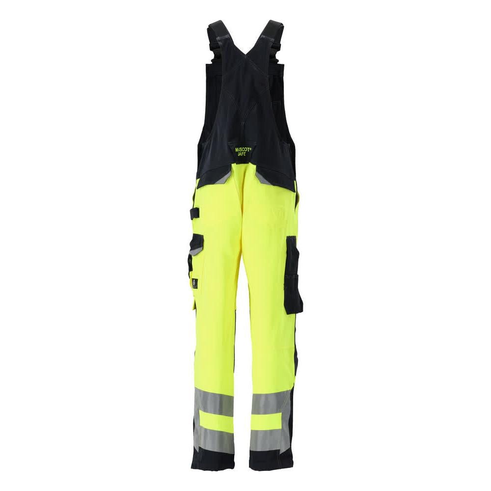 Salopette MASCOT® Newcastle, giallo alta visibilità/nero-blu