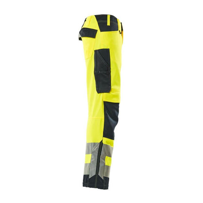Pantaloni MASCOT® Kendal, giallo alta visibilità/nero-blu