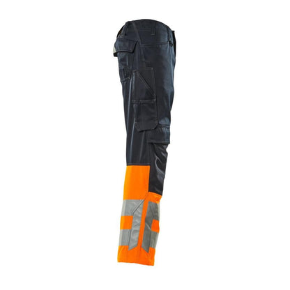 Pantaloni MASCOT® Leeds, nero blu/arancio alta visibilità
