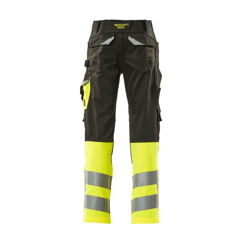 Pantaloni MASCOT® Leeds, neri/gialli ad alta visibilità