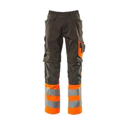 Pantaloni MASCOT® Leeds, antracite scuro/arancione ad alta visibilità