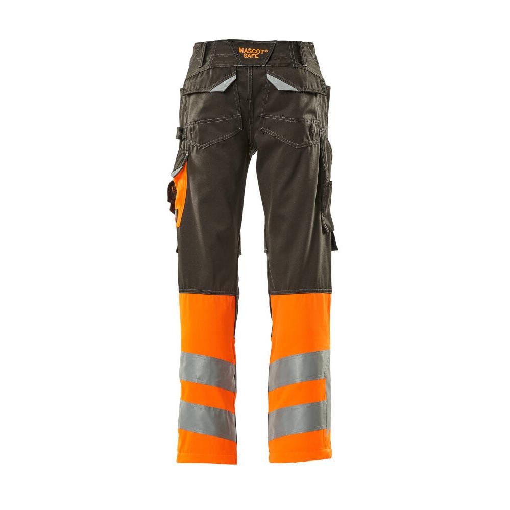 Pantaloni MASCOT® Leeds, antracite scuro/arancione ad alta visibilità