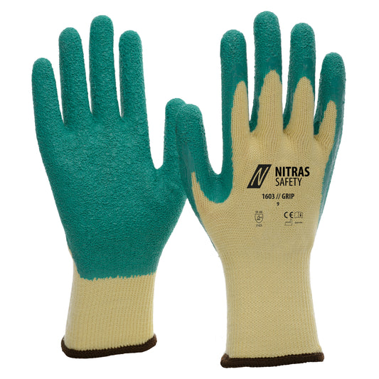 NITRAS GRIP, guanti in lattice, giallo/verde