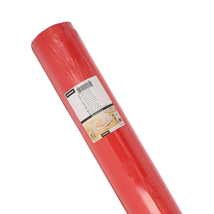 Nell'immagine c'è un grande rotolo di tovaglia Starpak, simile al tessuto, Airlaid (20m x 1,2m) avvolto in pellicola trasparente con etichetta e codice a barre, ideale per l'uso nella ristorazione.