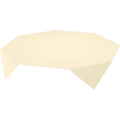 Una forma poligonale piatta, beige chiaro e irregolare con diversi bordi dritti - perfetta come tovaglia usa e getta Evolin 110 x 110 cm di Duni GmbH per una decorazione da tavola elegante.