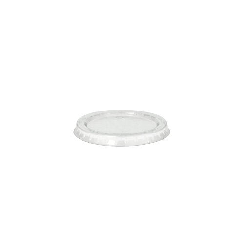 Il coperchio Starpak 100 è un coperchio in plastica PS trasparente e rotondo (Ø 6,7 cm, altezza 1 cm) su uno sfondo bianco semplice. È progettato per bicchieri o contenitori monouso, ha un bordo leggermente rialzato e viene fornito in una confezione da 100 pezzi.