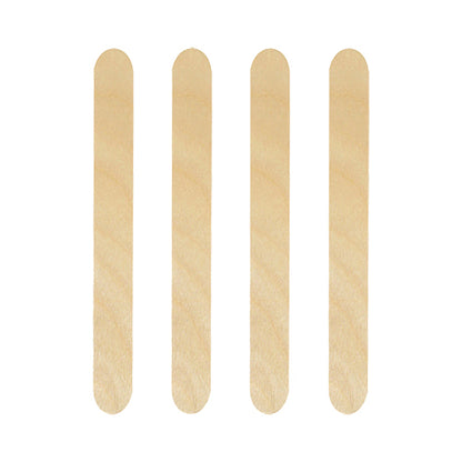 Quattro PAPSTAR frullini per bevande in legno (15 cm) per cocktail Caipirinha sono disposti verticalmente uno accanto all'altro su sfondo bianco.