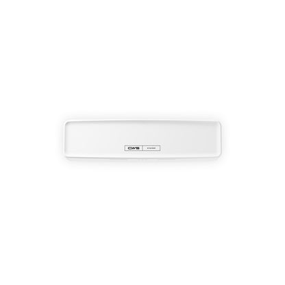 La CWS PureLine AirBar | Confezione (1 pezzo) di CWS è un dispositivo di purificazione dell'aria rettangolare bianco con angoli arrotondati e un'etichetta centrale con il logo, fotografato su uno sfondo bianco semplice per evidenziare la funzione di purificazione dell'aria igienica.