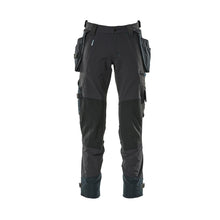 Pantaloni con tasche appese, pantaloni stretch, nero-blu