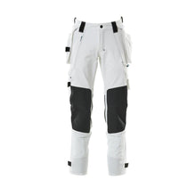 Pantaloni con tasche appese, pantalone elasticizzato, bianco
