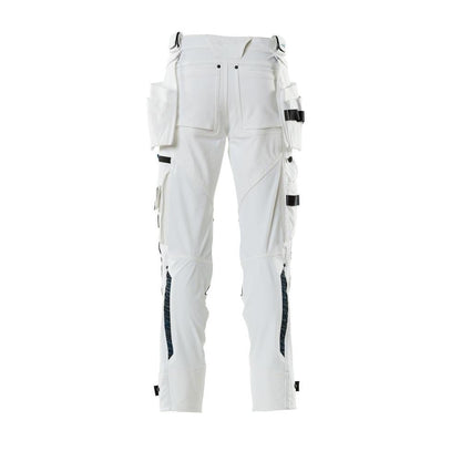 Pantaloni con tasche appese, pantalone elasticizzato, bianco