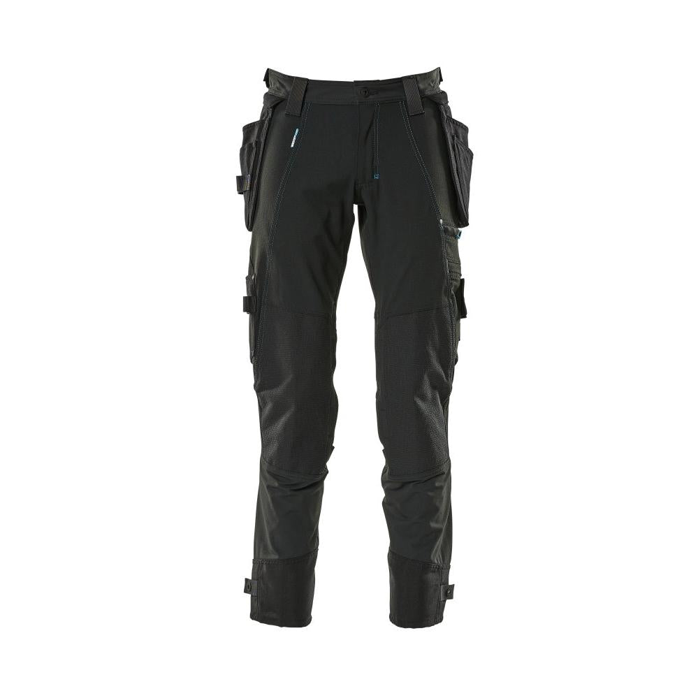Pantaloni con tasche appese, pantalone stretch, nero