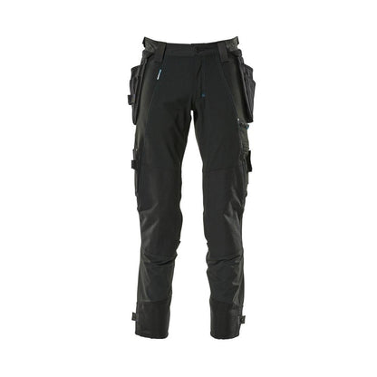 Pantaloni con tasche appese, pantalone stretch, nero