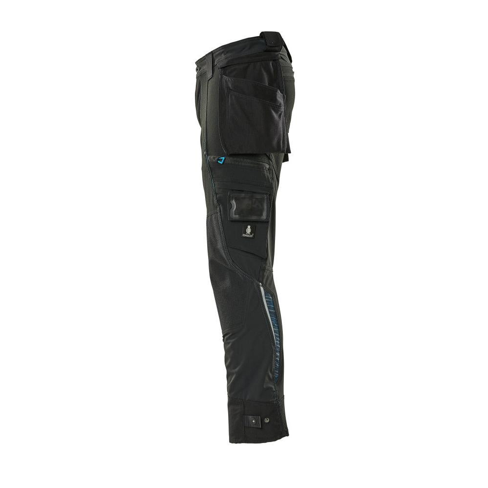 Pantaloni con tasche appese, pantalone stretch, nero