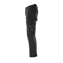 Pantaloni con tasche appese, pantalone stretch, nero