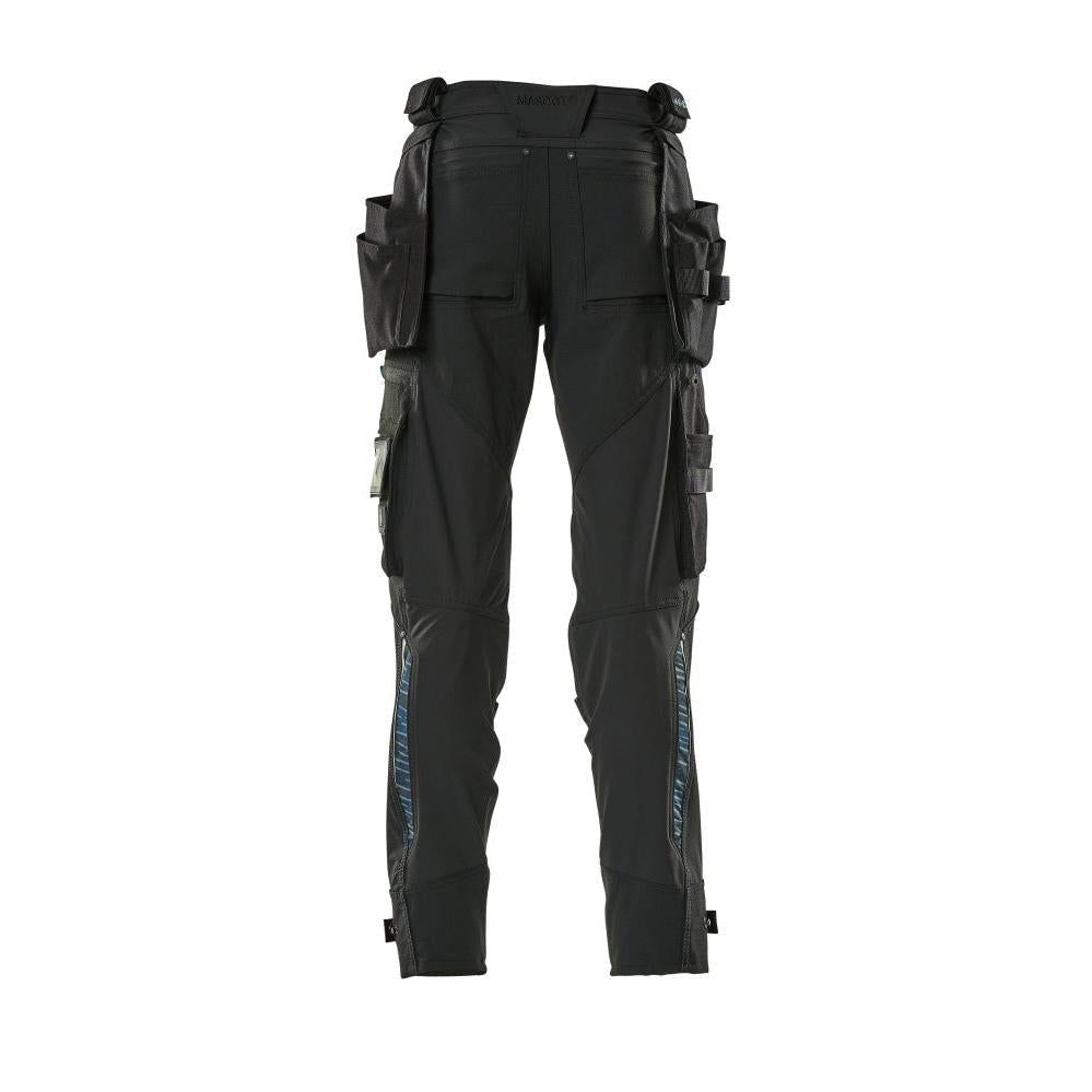 Pantaloni con tasche appese, pantalone stretch, nero