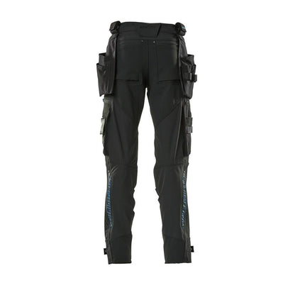 Pantaloni con tasche appese, pantalone stretch, nero