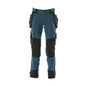 Pantaloni con tasche appese, pantalone stretch, petrolio scuro