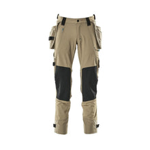 Pantaloni con tasche appese, pantaloni stretch, kaki chiaro