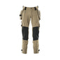 Pantaloni con tasche appese, pantaloni stretch, kaki chiaro