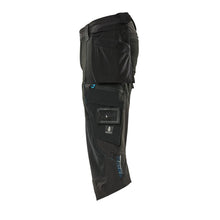 Pantalone tre quarti, tasche appese, pantalone tre quarti stretch, nero