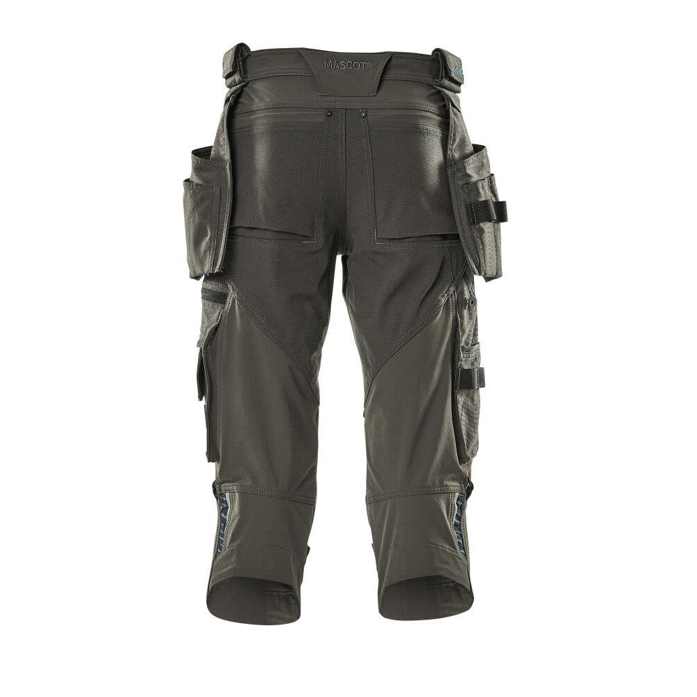 Pantalone tre quarti, tasche appese, pantalone tre quarti stretch, antracite scuro