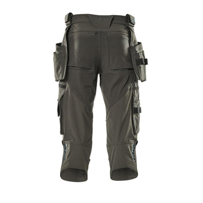 Pantalone tre quarti, tasche appese, pantalone tre quarti stretch, antracite scuro