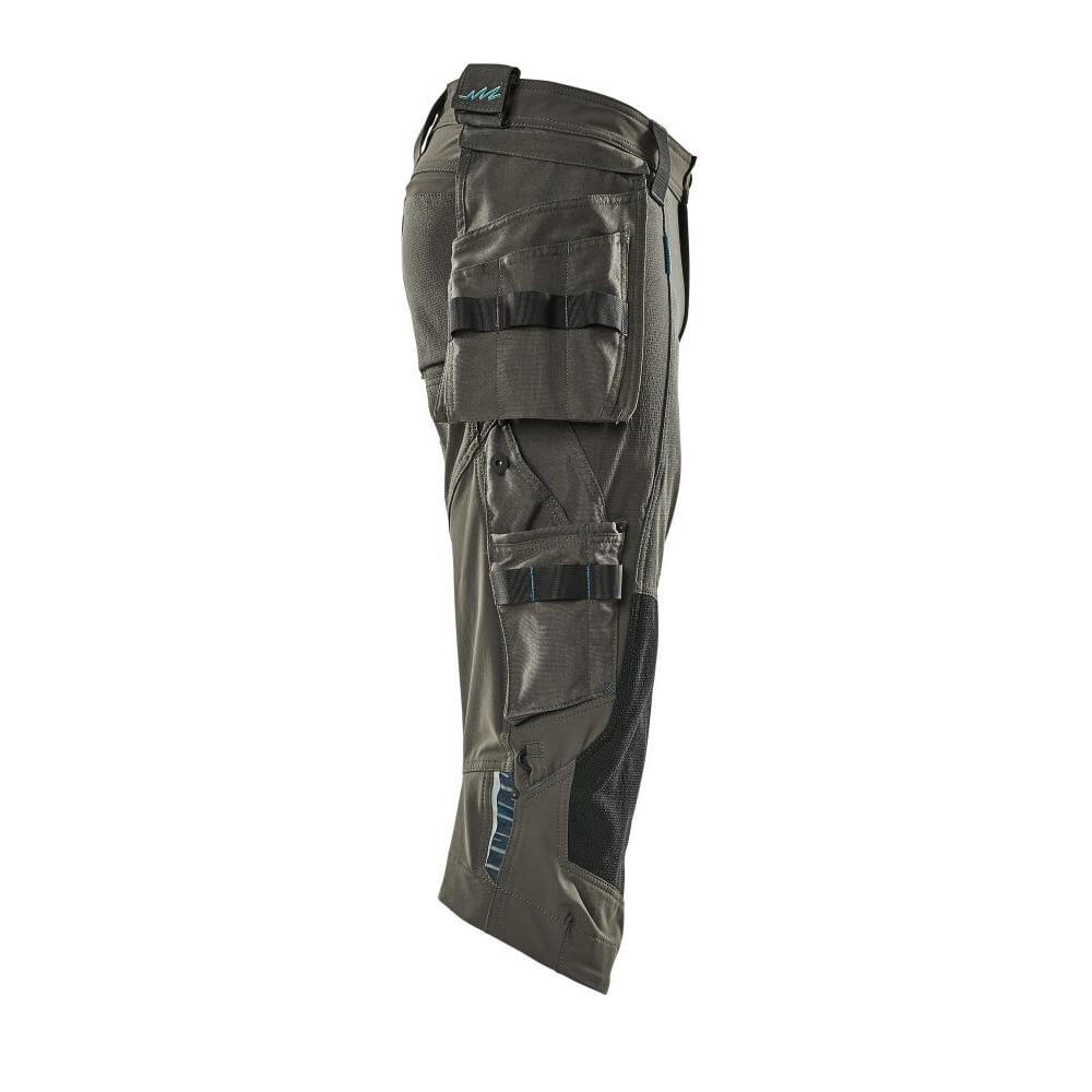 Pantalone tre quarti, tasche appese, pantalone tre quarti stretch, antracite scuro