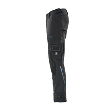 Pantaloni con tasche sulle ginocchia in Dyneema, pantaloni elasticizzati, nero-blu