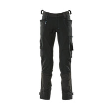 Pantaloni con tasche sulle ginocchia in Dyneema, pantaloni elasticizzati, neri