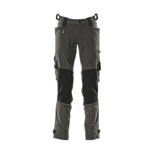 Pantaloni con tasche sulle ginocchia in Dyneema, pantaloni elasticizzati, antracite scuro