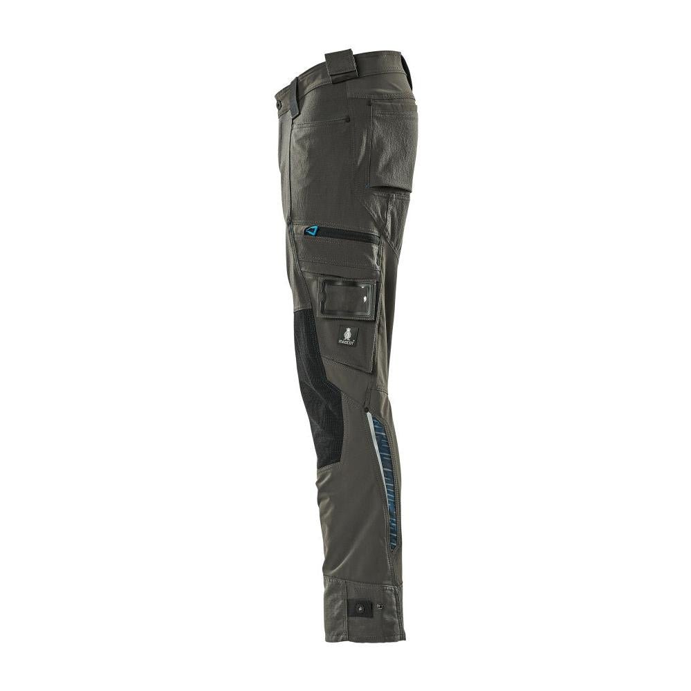 Pantaloni con tasche sulle ginocchia in Dyneema, pantaloni elasticizzati, antracite scuro