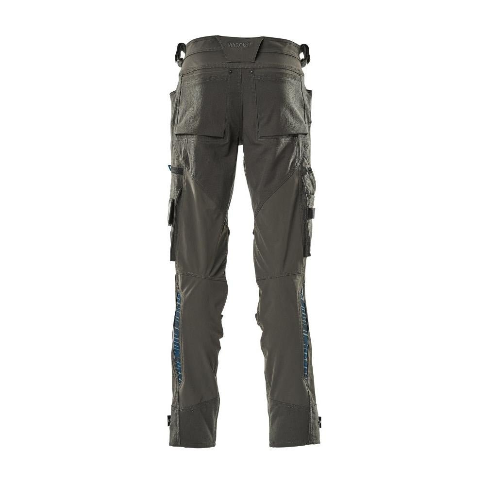 Pantaloni con tasche sulle ginocchia in Dyneema, pantaloni elasticizzati, antracite scuro